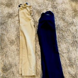 3 pairs of boys dress pants.  Size 8.   Navy, gray, and khaki